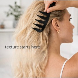 Texture Teaser - Wide Tooth Texture Comb for Hair Styling, Volume and Separation, Fork Handle Styling Comb for Men and Women, Ideal for Thick Curly or Long Hair, Use with Wax Oil or Pomade