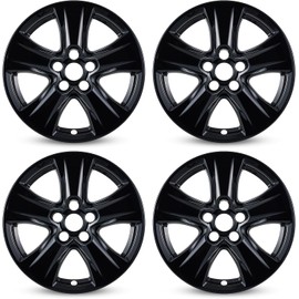 Glossy Black Wheel Skins Compatible with 2019-2024 Toyota RAV4/RAV4 Hybrid ;Set of 4 Pcs;17 inch