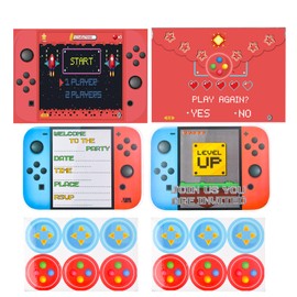 Fangehong Pack of 12 Invitation Cards Children's Birthday Gamer, Party Invitations for Children, Motif Invitation Cards, Video Game Party Invitation, Fill in Invitations with Envelopes, 150 x 100 mm