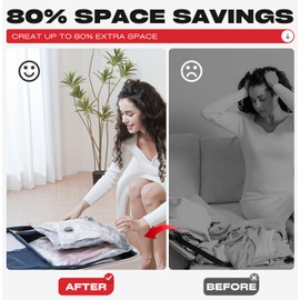 Vacuum Seal Bags for Clothing Travel, 9 Pack Vacuum Storage Bags for Clothes, Vacuum Sealer Bags with Portable Electric Pump (2025 Upgrade), Space Saver Bags for Luggage Traveling