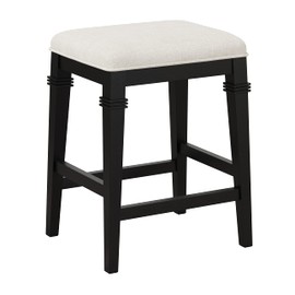 Hillsdale, Arabella Wood Backless Counter Height Stool with Tapered Legs, Wire Brush Black