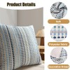 MiOYOOW Boho Throw Pillow Covers, 2Pcs Striped Textured Pillowcases Square