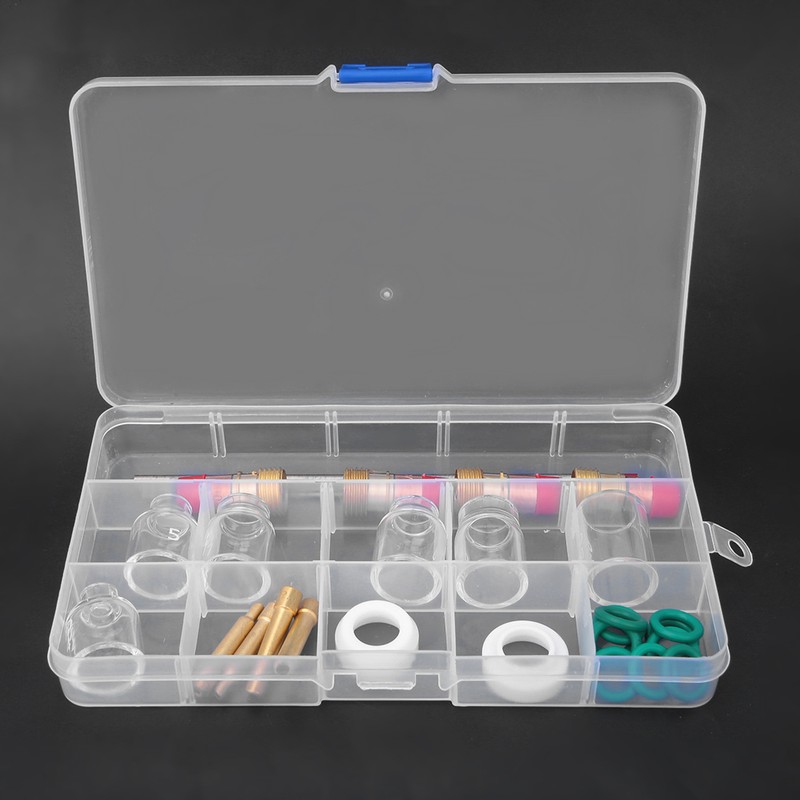 30pcs TIG Welding Kit Gas Len Glass Cup Tungsten Needle