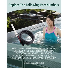 Hot Tub Sensor 24" Temp/Hi Limit,1/4" Diameter Fit for Balboa Spa Heater M7 System 32016 30344 30042 30382,Fit for Balboa Spa Sensor Parts Hot Tub Heater Parts (2-Pack)