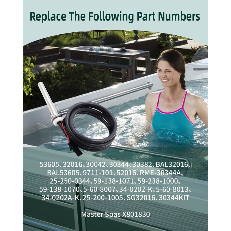 Hot Tub Sensor 24" Temp/Hi Limit,1/4" Diameter Fit for Balboa