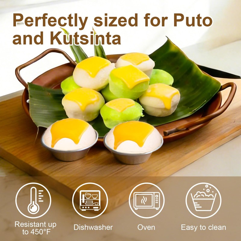 ZANHIX 24 Pcs Puto Molder Filipino Stainless Steel - Medium-Size