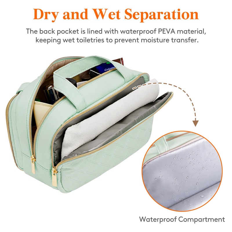 Lifewit Travel Toiletry Bag with Handle, Large Wide-Open Makeup Cosmetic