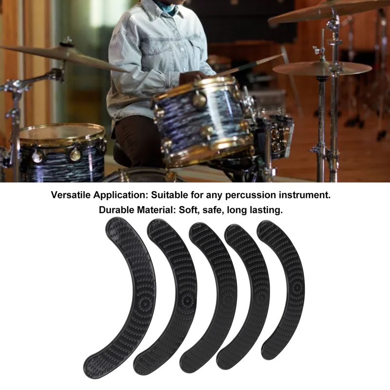 5PCS Drum Dampener Drum Gel Pads Long Strip Soft Silicone