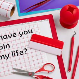 iVyne Colorful Plastic Squeegee for Vinyl/Scraper Tool with Soft Felt Cloth - for Cricut Crafting - Window Tint - Adhesive Vinyl Decal - Lettering - HTV (Pink, 5 Pack)