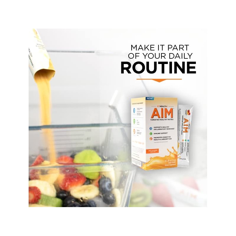KTHealth+ AIM™ Targeted Healthy Matrix, Great Taste Supplement Drink Mix,