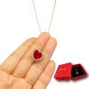 Collar En Forma De Corazón Con Relieve Rojo Moonberry De