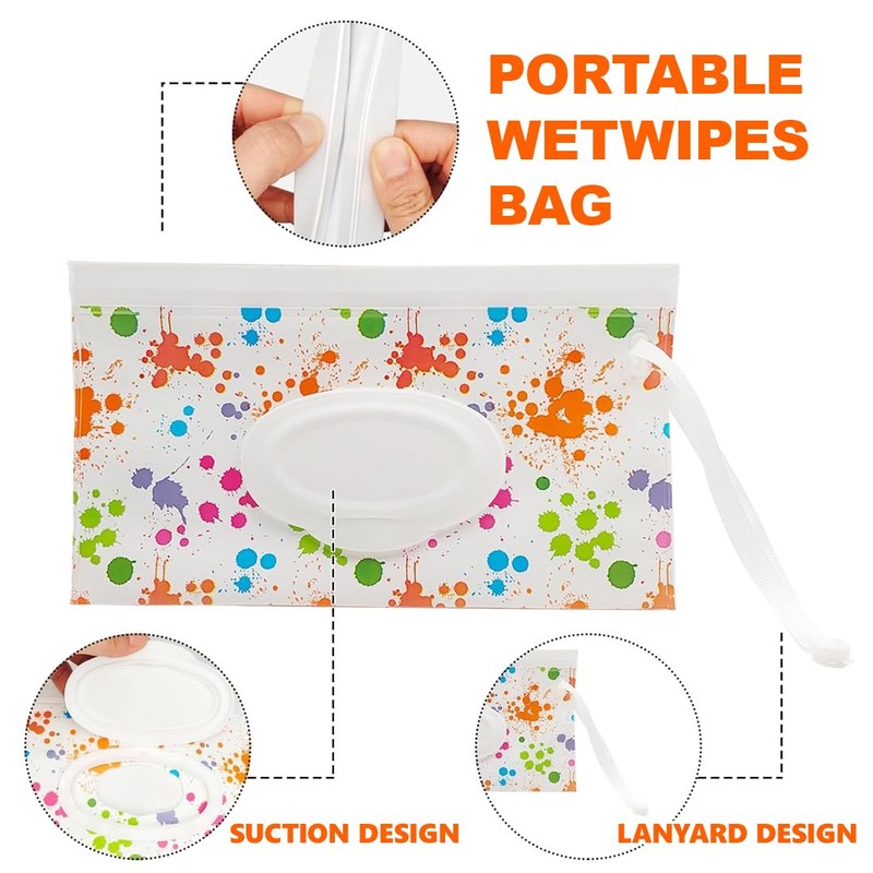SGERUFZ 3 Wet Wipes Box Reusable Portable Wet Wipes Bag