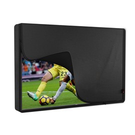 iBirdie Outdoor TV Cover 70 to 75 inch Waterproof, Cover Size 68''W x 42''H, Weatherproof, with Zipper for Outside Flat Screen 70 to 75 inch TV, Black, 600D Thick Fabric Protector