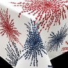 Red White Blue Celebration Fireworks Easy-Care Fabric Tablecloth (60"x84", White)