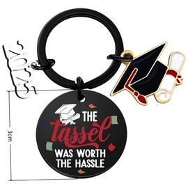 Graduation Gifts for Her Him 2025 Kindergarten Senior High School College Masters Degree Graduation Keychain Graduation Ornament Class of 2025 The Tassel Was Worth The Hassle Keyring Gifts