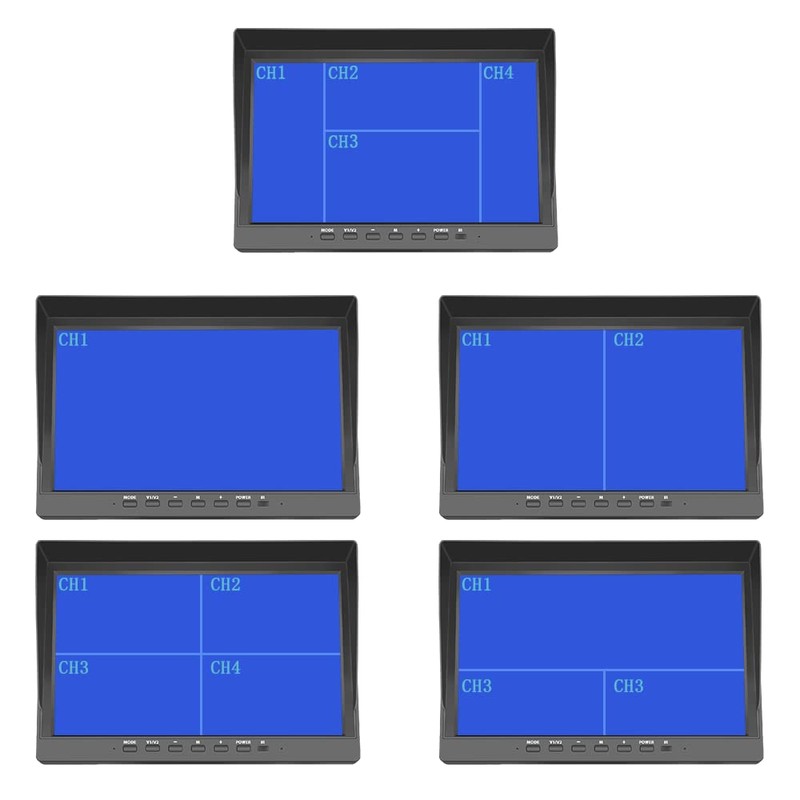 Hikity 10 Inch Small Monitor Screen Video Displays Quad Split