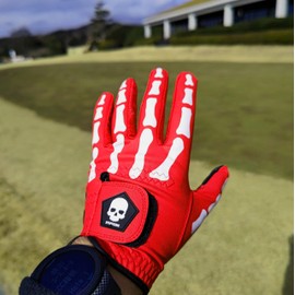 TULANG RED Men's Bone Print Golf Glove Left Handed Touran Red V4 (23LH_Left)
