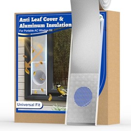 Wintcomfort Mesh Vent Cover & Aluminum Insulation for Portable Air Conditioner Window Vent Kit, Universal AC Window Vent Seal Kit Insulates Outside Heat & Sunlight, Prevent Leaves & Debris