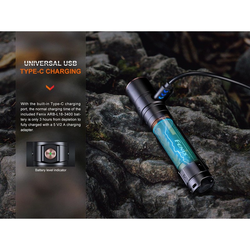 Fenix LD30R EDC Flashlight, 1700 Lumen USB-C Rechargeable for Everyday