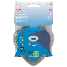 Prym 542621 Eyelets with Washers Colourful in Heart Box 11 mm Compatible with Vario Creative Tool
