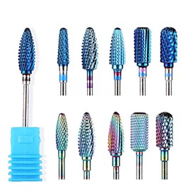 도매브릿지 Nail Art Tungsten Drill Bits 28 Types Blue Rainbow Gold