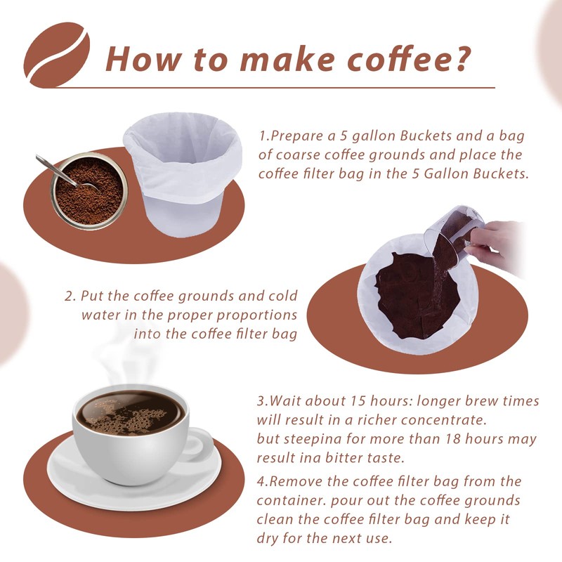 GRONGU Cold Brew Coffee Filter Bag Compatible With Toddy Cold