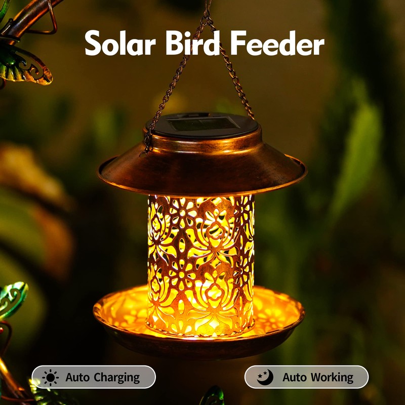 YADOOLIFE 37.8" Bird Bath and Solar Bird Feeders Combo with