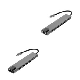 ABOOFAN 2pcs Type-c USB Hub Adapter Output Type-c Converter for Laptop Projector Tv and Mobile Data Expansion