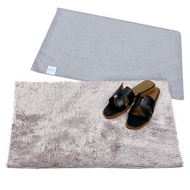 Reversible Gray Dot Bath & Entrance Mat (Bamboo Fiber & Microfiber) Living Room
