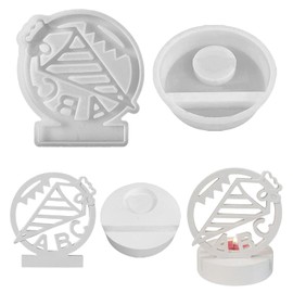 Skeadex Silikonformen Gießformen Kerzenhalter, 2er Silikonform Kerzenhalter mit Sockel Gießform Kerzenhalter Gipsformen zum Gießen Teelichthalter mit ABC Giessformen für Einschulung Geschenk (A)