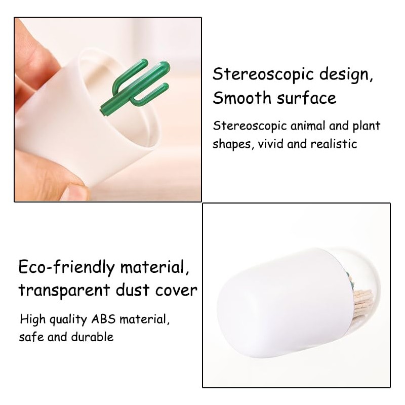 AKOAK 1 Pack Empty Four Season Plant Toothpick Box/Animal Cotton
