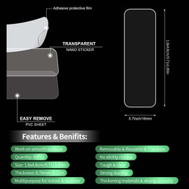 ZZLBZN 60Pcs Reusable Multifunctional Double-sided Tape, Reusable Double Sided Tape, Multifunctional Double Sided Tape Heavy Duty, Nano Double Sided Sticky Tape for Photo Frame,Crafts,Posters,Carpet