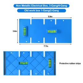 2 pcs Wall Box Template and Level for Old Work Electrical Boxes WTL-12/WTL-34, old work box 1 gang/2-Gang, Non Metallic Electrical Box, 3-Gang/4-Gang
