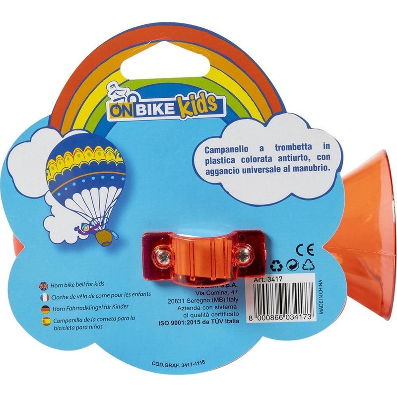 ON Bike Kids Trumpet Bell Red Plastic for Kids Bike