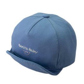 iNszkoos Infant Baby Soft Brim Baseball Cap 3-24 Months Newborn Sun Protective Summer Sun Hat Adjustable Smiley Embroidered Toddler Cotton Cap UPF 50+ Blue