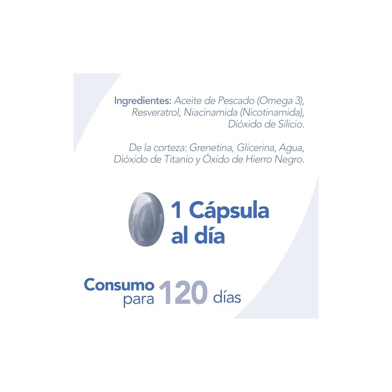 Niacinamida con Resveratrol y Omega 3 Softgels 700 mg
