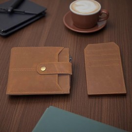 Velluci Pelle RFID Blocking Leather Wallet, Genuine Leather Wallet, Men's RFID Wallet (Hunter, Tan)
