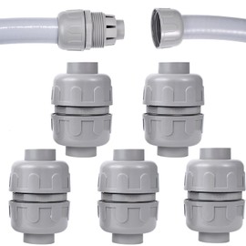 Aandxmok (5Pcs) NPT 1 inch Liquid-Tight Connector,PVC Flexible Conduit Double-Ended Connector,Straight 180 Degree,Two-Way Conduit Connector,Electrical Conduit Fittings