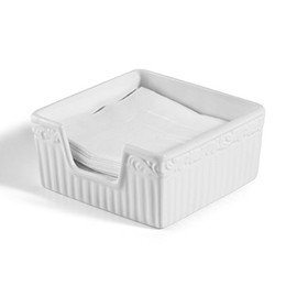 Mikasa Italian Countryside Napkin Holder With Napkins, White