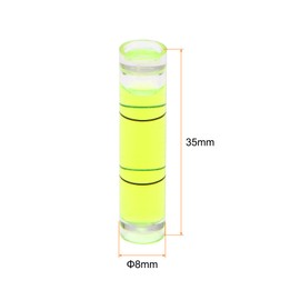 HARFINGTON 15pcs Small Cylindrical Bubble Level Vials 8x35mm PMMA Mini Horizontal Bubble Spirit Level Measuring Layout Tools for RV TV Picture Frame Hanging Tool Leveler