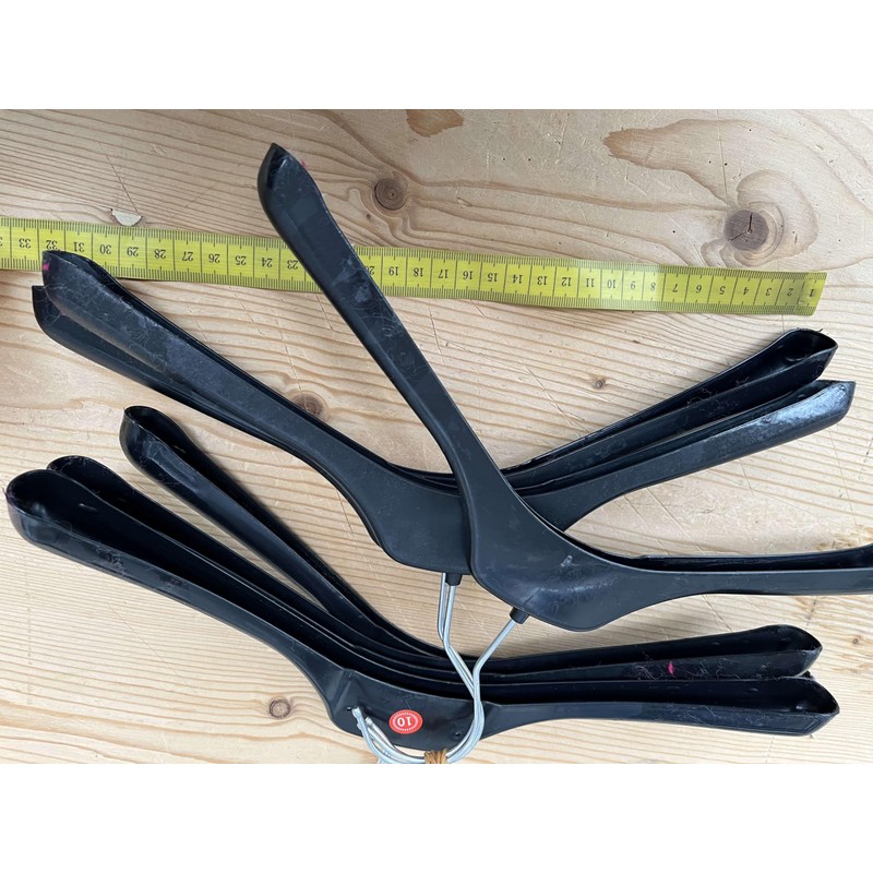 Children's Plastic Clothes Hangers 32 cm Black Set of 12