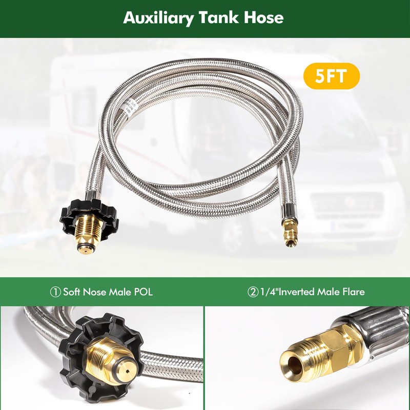 Extend a Stay RV Propane Kit, Propane Brass Tee 4