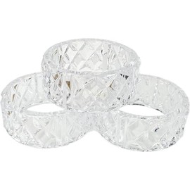 Clear Crystal Plastic Napkin Holder Rings 2 inch - Great for Parties, Weddings, and Baby Showers (12)