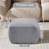 MeMoreCool Square Stuffed Pouf Ottoman Foot Rest, Stripe Furry Floor