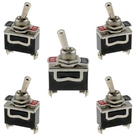 Toggle Switch DGZZI 5PCS Heavy Duty 250V 15-20A SPST ON Off Rocker Switches, 2 Pin ON/Off Toggle Switch