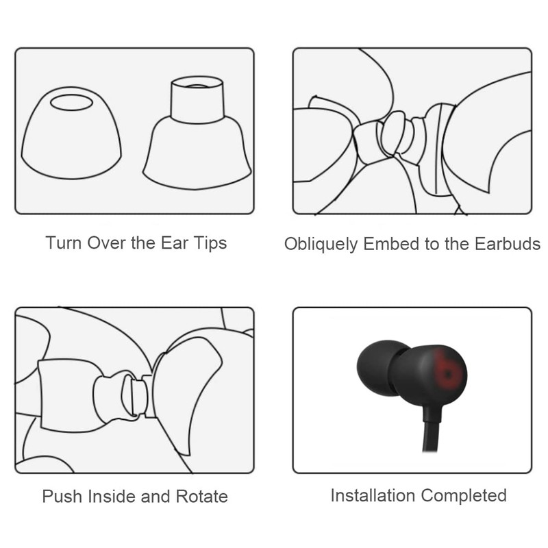 ALXCD Ear Tips Compatible with Beats Flex Earbuds, S/M/L/D 4