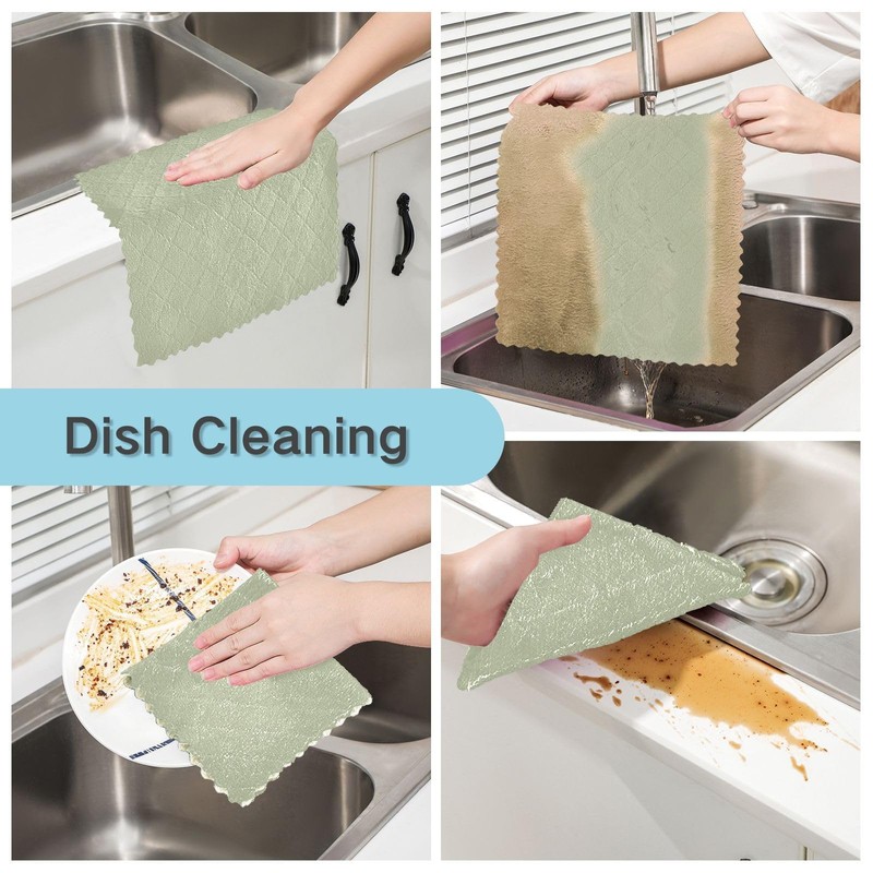 GOODOLD Kitchen Dish Cloths for Washing Dishes 6 Pack -