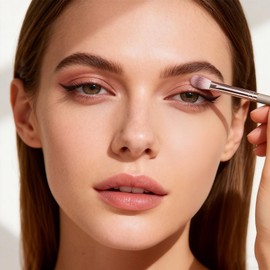 MAANGE Brochas de Maquillaje Profesional 18 Piezas Set de Brochas para Maquillaje Premium Sintético Brocha Sombra de Ojos para Ojos&Facial Kabuki(Champagne)