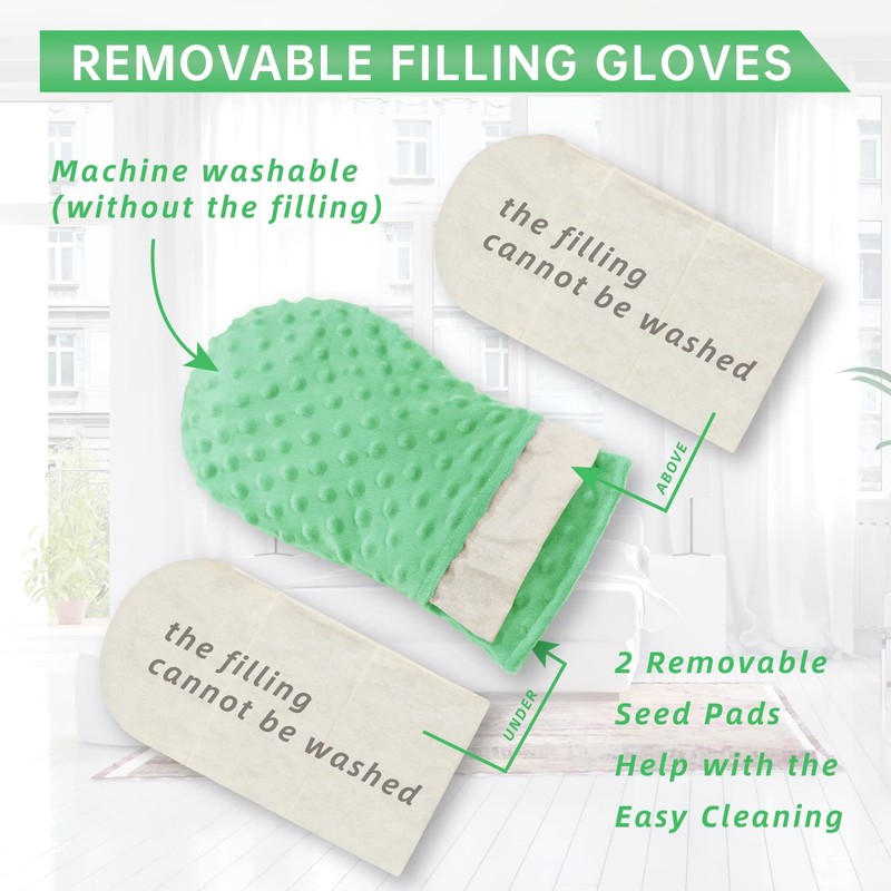 Microwavable Therapy Mittens Lavender Hand Warmer Gloves with Arthritis Compression,Moist