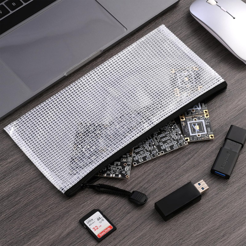 12 Pieces Plastic Wallet Zip Document Folder/PVC Waterproof Document Folder